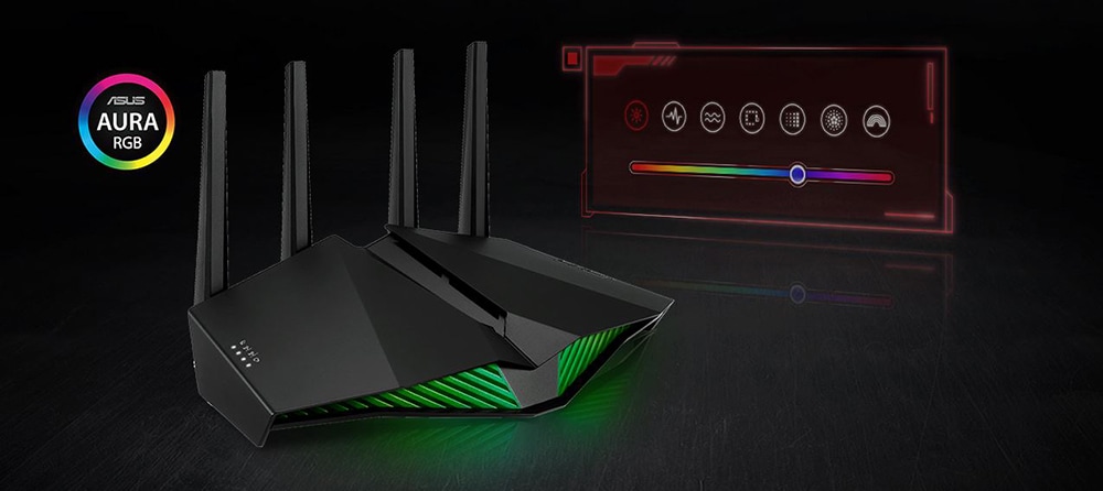 Router Wireless Gigabit ASUS RT-AX82U, Dual-Band 574 + 4804 Mbps